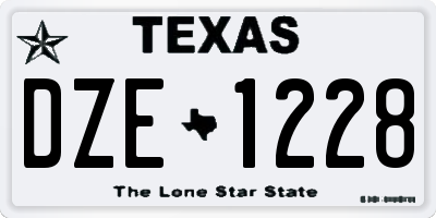 TX license plate DZE1228