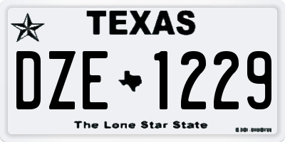 TX license plate DZE1229