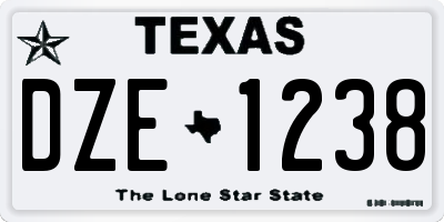 TX license plate DZE1238