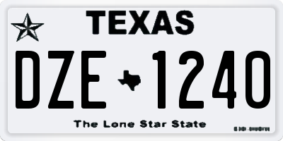 TX license plate DZE1240