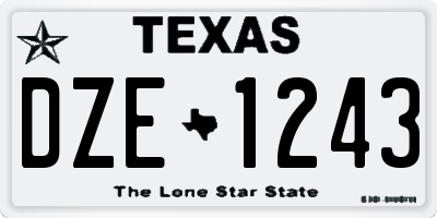 TX license plate DZE1243