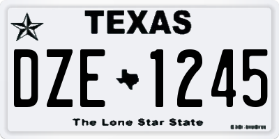 TX license plate DZE1245