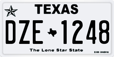 TX license plate DZE1248