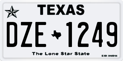 TX license plate DZE1249