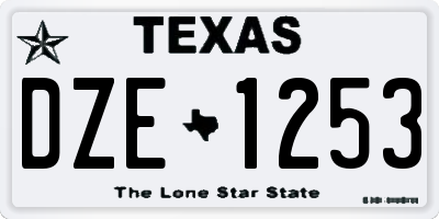 TX license plate DZE1253