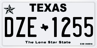 TX license plate DZE1255