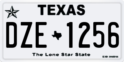 TX license plate DZE1256