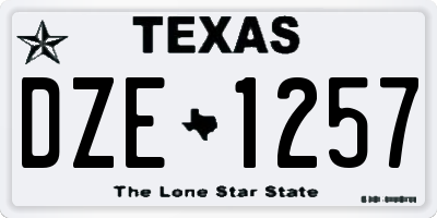 TX license plate DZE1257