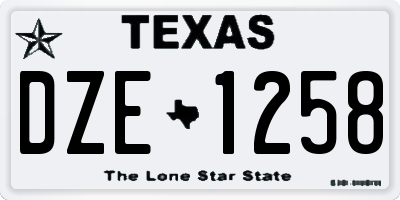 TX license plate DZE1258