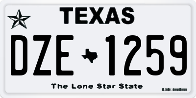 TX license plate DZE1259