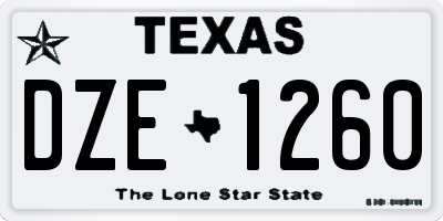 TX license plate DZE1260