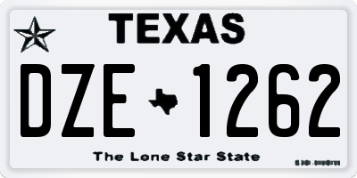 TX license plate DZE1262