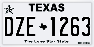 TX license plate DZE1263