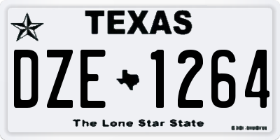 TX license plate DZE1264