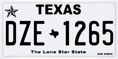 TX license plate DZE1265