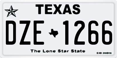TX license plate DZE1266