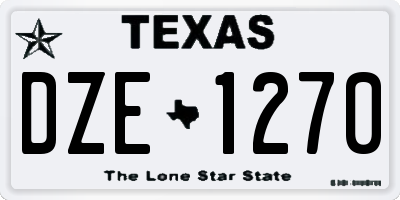 TX license plate DZE1270