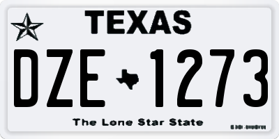 TX license plate DZE1273