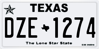 TX license plate DZE1274