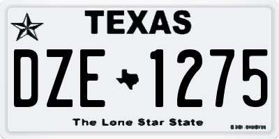 TX license plate DZE1275