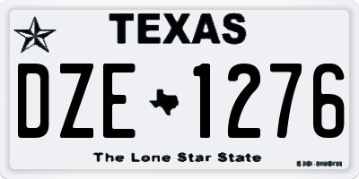 TX license plate DZE1276