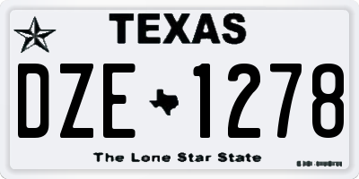 TX license plate DZE1278
