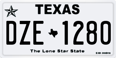 TX license plate DZE1280