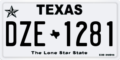TX license plate DZE1281