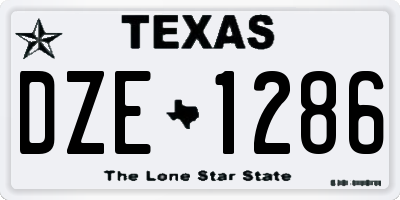 TX license plate DZE1286
