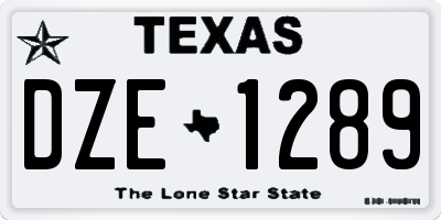 TX license plate DZE1289