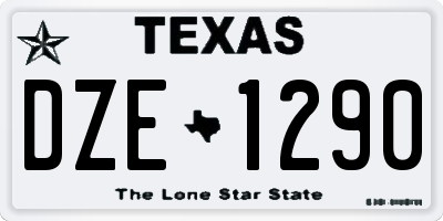 TX license plate DZE1290