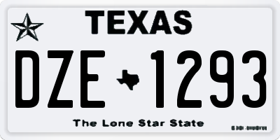 TX license plate DZE1293