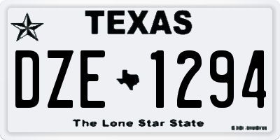 TX license plate DZE1294