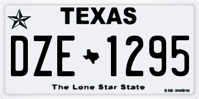 TX license plate DZE1295