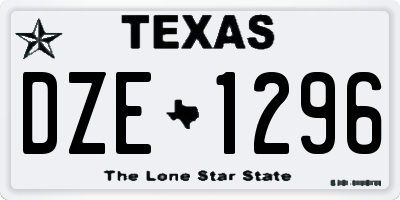 TX license plate DZE1296