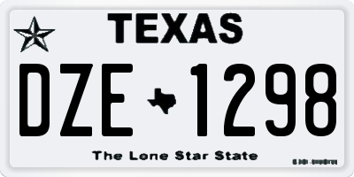 TX license plate DZE1298