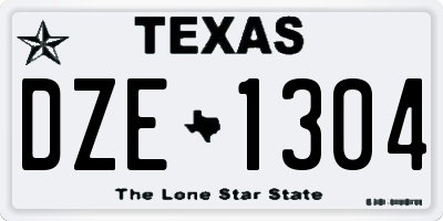TX license plate DZE1304