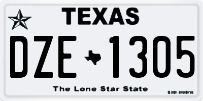 TX license plate DZE1305