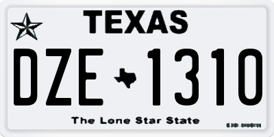 TX license plate DZE1310