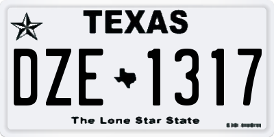 TX license plate DZE1317