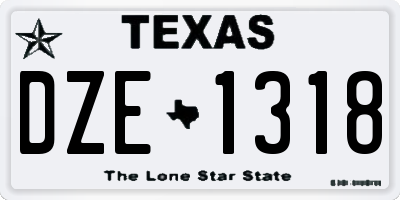 TX license plate DZE1318