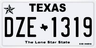 TX license plate DZE1319