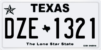 TX license plate DZE1321