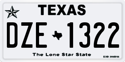 TX license plate DZE1322