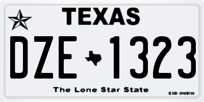 TX license plate DZE1323