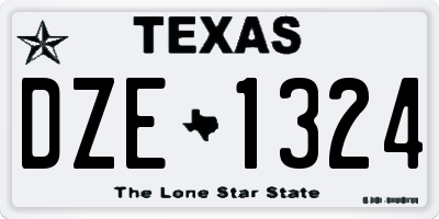 TX license plate DZE1324