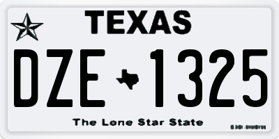 TX license plate DZE1325
