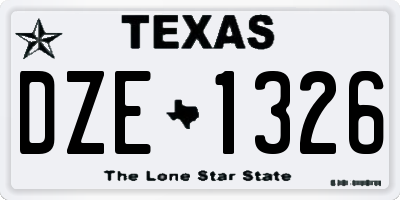 TX license plate DZE1326