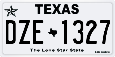 TX license plate DZE1327