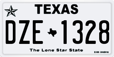 TX license plate DZE1328